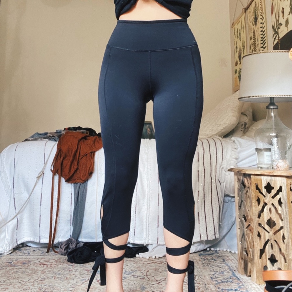 FP movement black tie bottom leggings